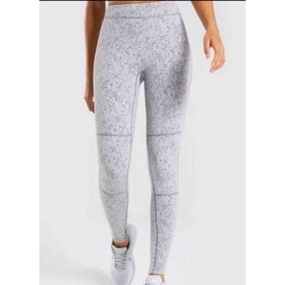 Gymshark Flex Dry Fleur Texture Leggings‎ Gray Speckle Size Medium - Picture 1 of 6